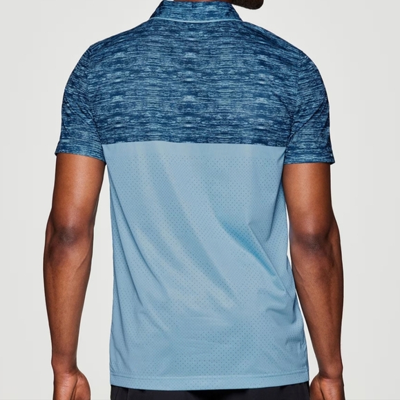 RBX Blue Polo Shirt with Heathered Design - Picture 12 of 12